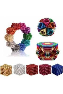 ALFAGİFT 6 Renkli Mıknatıslı Küp 5mm- 216 Adet Manyetik Toplar, Bilyeler Ve Boncuklar, Stres Oyuncağı