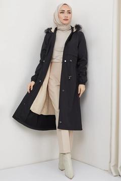 hafsamina Allerli İçi Kürklü Bondit Mont Siyah HM 44 Beden