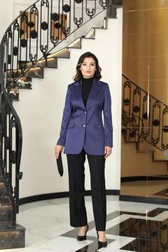 Satin Jacket Navy Blue ELB58
