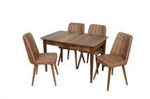 N Mobilya Ceviz Ahşap Masa Takımı ( 80 x 120 cm )