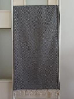Siyah Peştemal, 100x180, Pamuk, Hasır