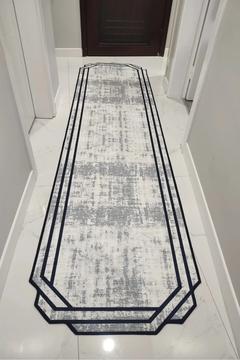 Gri Lazer Kesim Yolluk Koridor Halısı Makinede Yıkanabilir Kaymaz Taban Yolluk Hol Antre Halısı