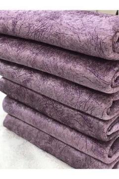 Koltuk Çekyat Örtüsü Lila Mürdüm Damar Desenli Kaymaz Taban Süngerli Üst Kumaş Kadife