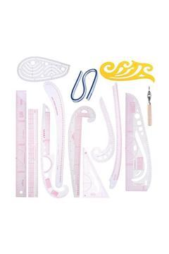 13 Parça Modelist Kalıp Çıkartma Terzi Tekstil Kurve Cetvel Seti