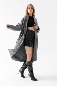 Kadın Oversize Uzun Triko Hırka - Standart Beden