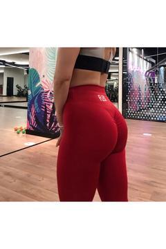 Kadın Yüksek Bel Spor Taytı Kırmızı