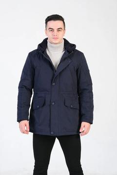 Erkek Lacivert Kapüşonlu Parka