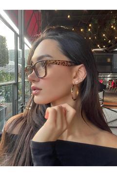 Modica Leopar Desenli Wayfarer Unisex Mavi Işık Korumalı Gözlük