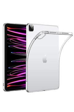 iPad Pro 6. Nesil 12.9 inç 2022 Uyumlu Şeffaf Silikon Tablet Kılıfı Kapak Renksiz M2 12.9 inç