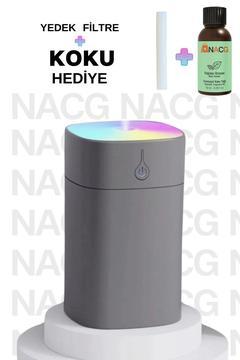 H2o Humidifier 400 ml Ulrasonik Hava Nemlendirici Buhar Makinesi Ve Aroma Difüzörü Gri