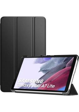 MTK Moveteck Samsung Galaxy Tab A7 Lite 8.7 Inç SM-T220 Tablet Kılıfı Akıllı Smart Uyku Modlu Katlanabilir Şeffaf Renkli Arka Kapak