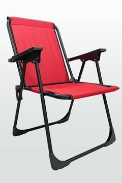 Stars Katlanır Koltuk Piknik Plaj Sandalyesi Kamp Sandalyesi Kırmızı