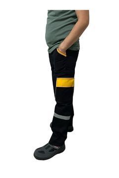 Siyah Iş Pantolonu Sarı Körük