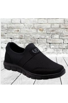 Unisex Siyah Ortopedik Bağcıksız Sneaker