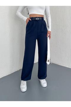 KEMERLİ VE ÖN PİLELİ PANTOLON /KADIN KUMAŞ PANTOLON SALAŞ KESİM