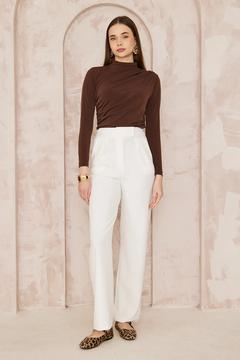 Kadın Rahat Bel Straight Pantolon