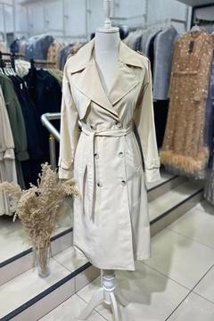 Kruvaze Yaka Trençkot - Krem