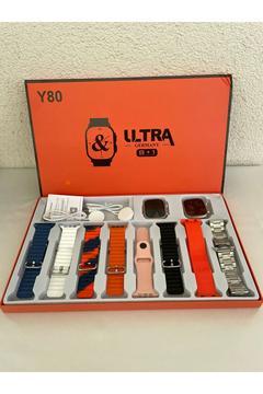 Watch Ultra Y80 2 Adet Akıllı Saat+8 Kordon Hediyeli 49MM Akıllı Saat Set