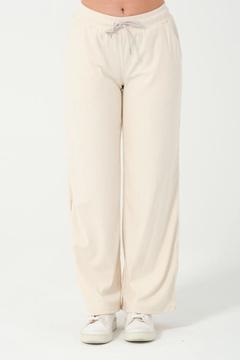 Dofi Kadın Bej Fitilli Kadife Pantolon – Cepli, Bağcıklı ve Şık Tasarım