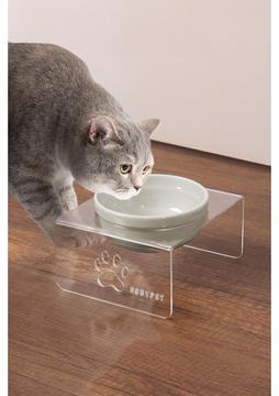 GOBYPET Kedi ve Köpek Dekoratif Tekli Seramik Pleksi Mama &amp; Su Kabı+ Kedi Paspası