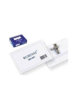 Rubenis Şeffaf İğneli Yaka Kartı Qn-001 50 Li (1 Paket 50 Adet)