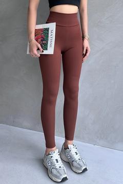 Kadın Kahverengi Toparlayıcı Fitilli Tayt
