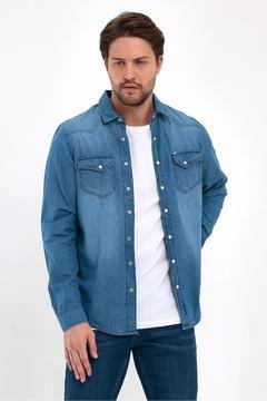 - Erkek Denim Gömlek Mavi