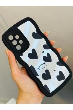 Samsung Galaxy A32 Uyumlu Aynalı Kalp Tasarımlı Silikon Kılıf