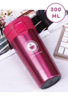 Pembe Kilitli Çift Katmanlı Paslanmaz Çelik 300 Ml Termos Bardak Mug Araç Kahve Çay El Termosu