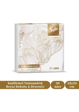 Sofia Kumaş Dokulu Peçete 30'lu Beyaz