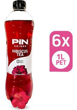 Pin Hibiskus Çayı - Şekersiz & Kalorisiz - 1 Litre x 6 Adet