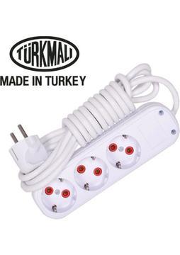 Amiral Marka 2 Metre Kablolu Topraklı Ara Kablosu  Uzatmalı Seyyar 3lü Grup Priza