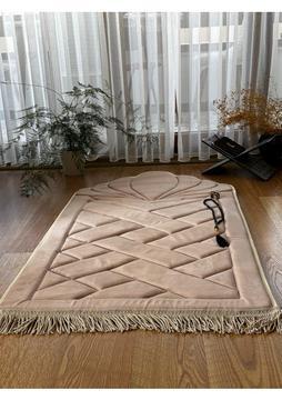 Ottoman Lüks Kapitoneli Seccade Süngerli Yumuşak Diz Ağrıtmaz Kaydırmaz Taban