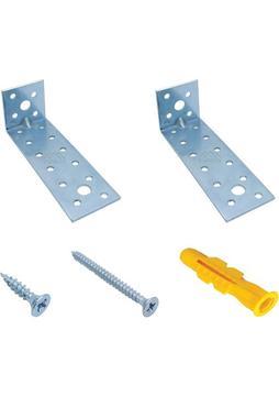 40x40x120mm - YAPIKAN Deprem Güvenliği Dolap Sabitleme Aparatı Seti - Mobilya Gardırop Portmanto Kitaplık Masa Raf Eşya Duvara Sabitleyici Aparat - L Demir Köşe Bağlantı Gönye Köşebent