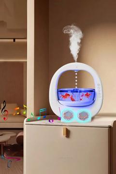 Akvaryum Tipli  Su Damlalı Aromatik Oda Kokusu Difüzörü Hoparlör Özellikli Hava Nemlendirici