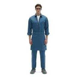 Marron-Belden Bağlamalı Mavi Kısa Önlük