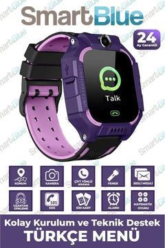 Sim Kartlı, Konum Takipli, Sos Acil Arama Ve Imei Kayıtlı Akıllı Çocuk Takip Saati - Mor