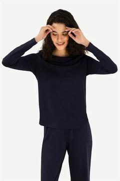 Saf Pamuklu ve Modal Uzun Pijama Üstü / Night Cream Long Top