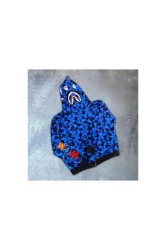 - Erkek 2 İplik Bape Kapüşonu Fermuarlı Hırka