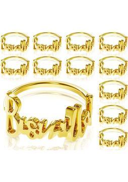 Sunshinee 12 Adet Bismillah Metal Peçete Halkaları Mektup Metal Peçete Halkası Seti, Mektup Peçete Halkaları Ramazan Peçete Halkası Için Set (Yurt Dışından)