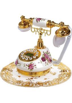 Sunshinee Retro Vintage Antik Stil Çiçek Seramik Ev Dekor Masa Telefon Telefonu (Yurt Dışından)