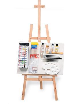 Mona Lisa  Yağlı Boya Başlangıç Seti Ahşap Ayaklı Şövale Gürgen