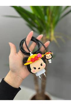 Sevimli Silikon Şarj Koruyucu Iphone Şarj Başlığı Ve Kablo Koruyucu Mickey Mouse