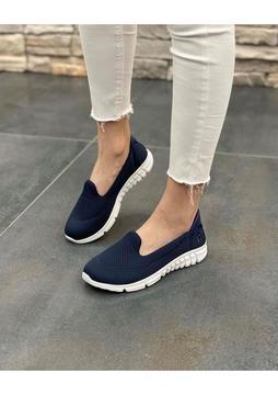 Afilli Kadın Lacivert Günlük Anne Spor Ayakkabı Yürüyüş Bağcıksız Rahat Hafif Memory