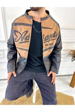 Deri Ceket Bomber Ceket Deri Mont Oversize Fermuarlı Cepli Kolej Ceket