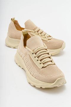 Kadın Triko Spor Ayakkabı BEJ