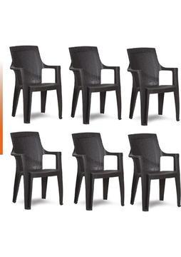 Almina Plastik Sandalye Bahçe Balkon ve Teras Sandalyesi 6 Adet
