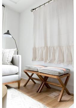 Bedinn Naturel Perde Kornişli Pileli Vintage 100x185 cm