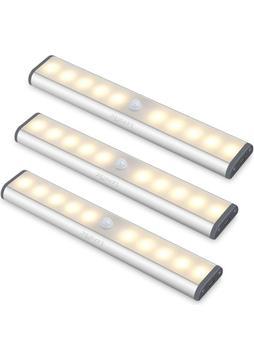 Aqqogib LED Hareket Algılama Dolap Işığı, Dolap Altı Dolap Işığı Mutfak Işığı, Dolap Gece Işığı Işık Şeridi Aynalı Dolap Etiket Manyetik Şerit (Sıcak Işık, 3 Parça) (Yurt Dışından)