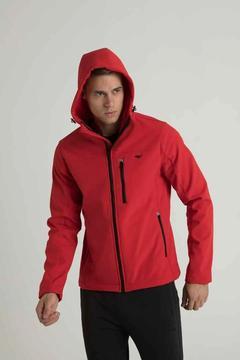 Erkek Kırmızı Kapüşonlu Soft Jel Mont 7021-09